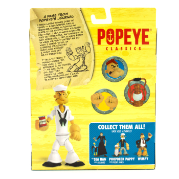 Hier ist die Actionfigur "Popeye White Sailor Suit" in der Rückansicht zu sehen.